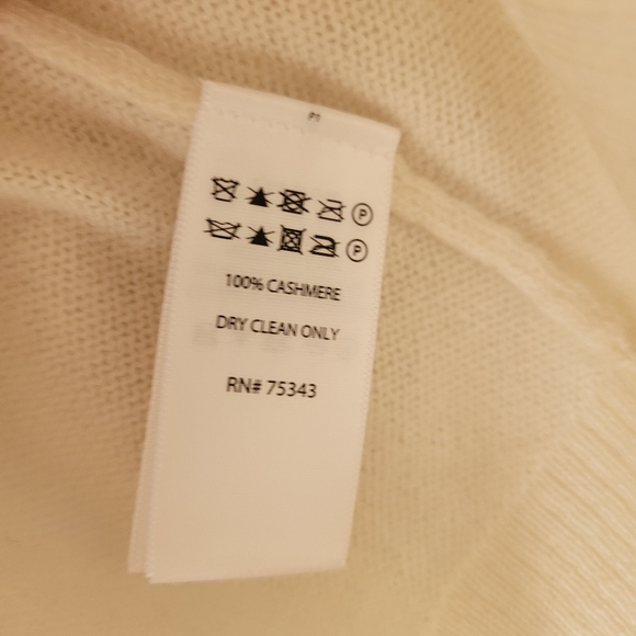 TAHARI 100% CASHMERE 2 ply Pure Luxe Color Block Long Sleeve Mock Neck Sweater - Picture 9 of 9